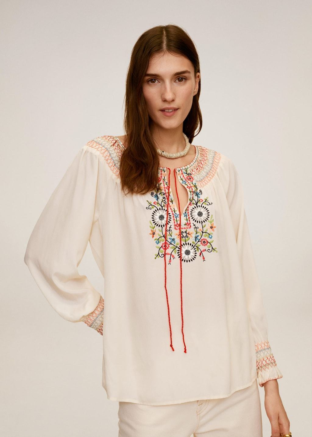 Embroidered details blouse - Laurel Morgan