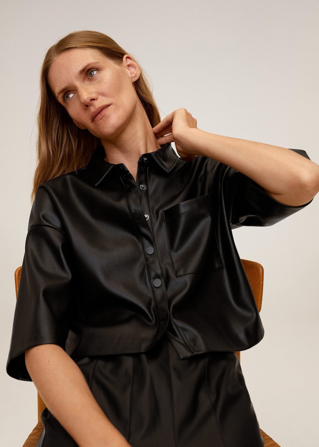 Faux-leather shirt - Laurel Morgan