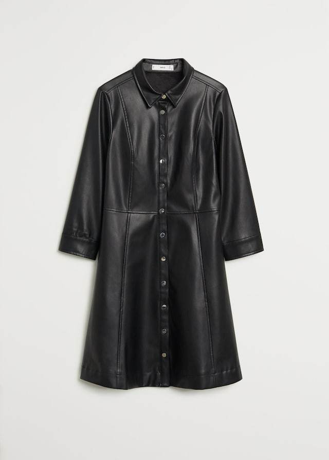 Faux-leather shirt dress - Laurel Morgan