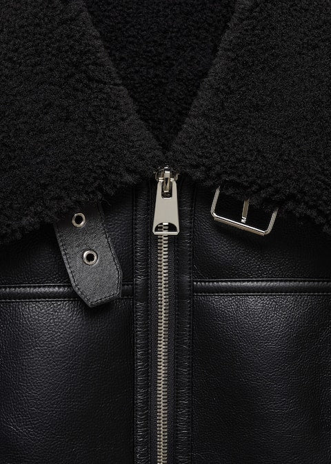 Faux shearling-lined biker jacket - Laurel Morgan