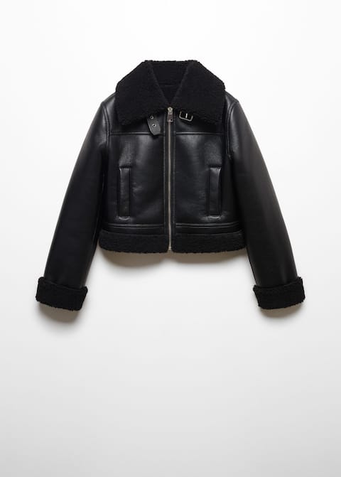 Faux shearling-lined biker jacket - Laurel Morgan