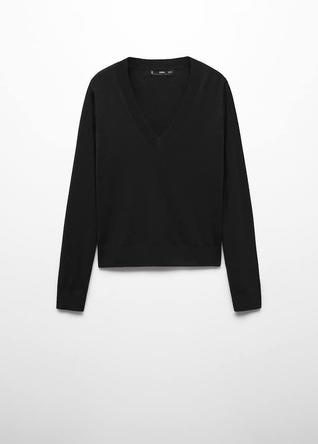 Fine-knit V-neck sweater - Laurel Morgan