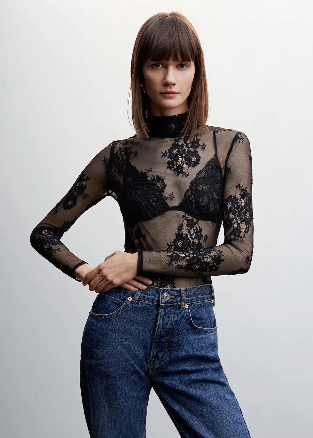 Floral lace T-shirt - Laurel Morgan