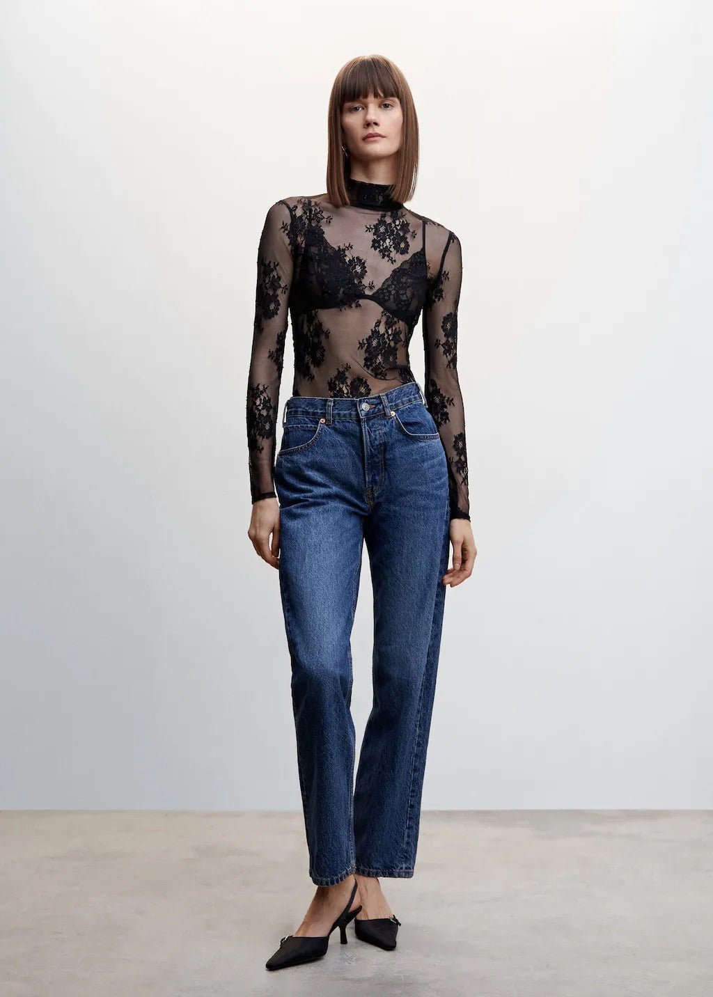 Floral lace T-shirt - Laurel Morgan