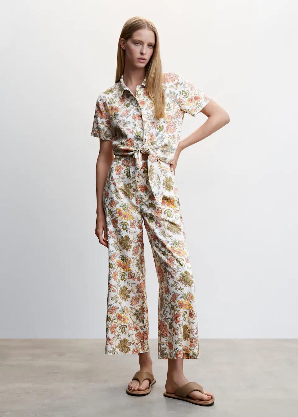 Floral linen-blend shirt - Laurel Morgan