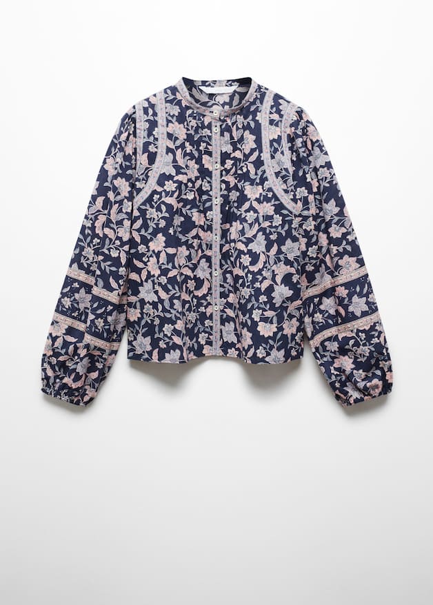 Floral-print cotton blouse - Laurel Morgan