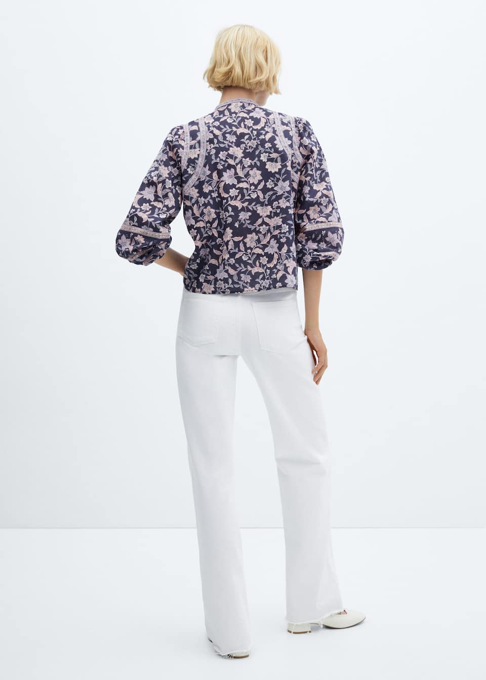 Floral-print cotton blouse - Laurel Morgan