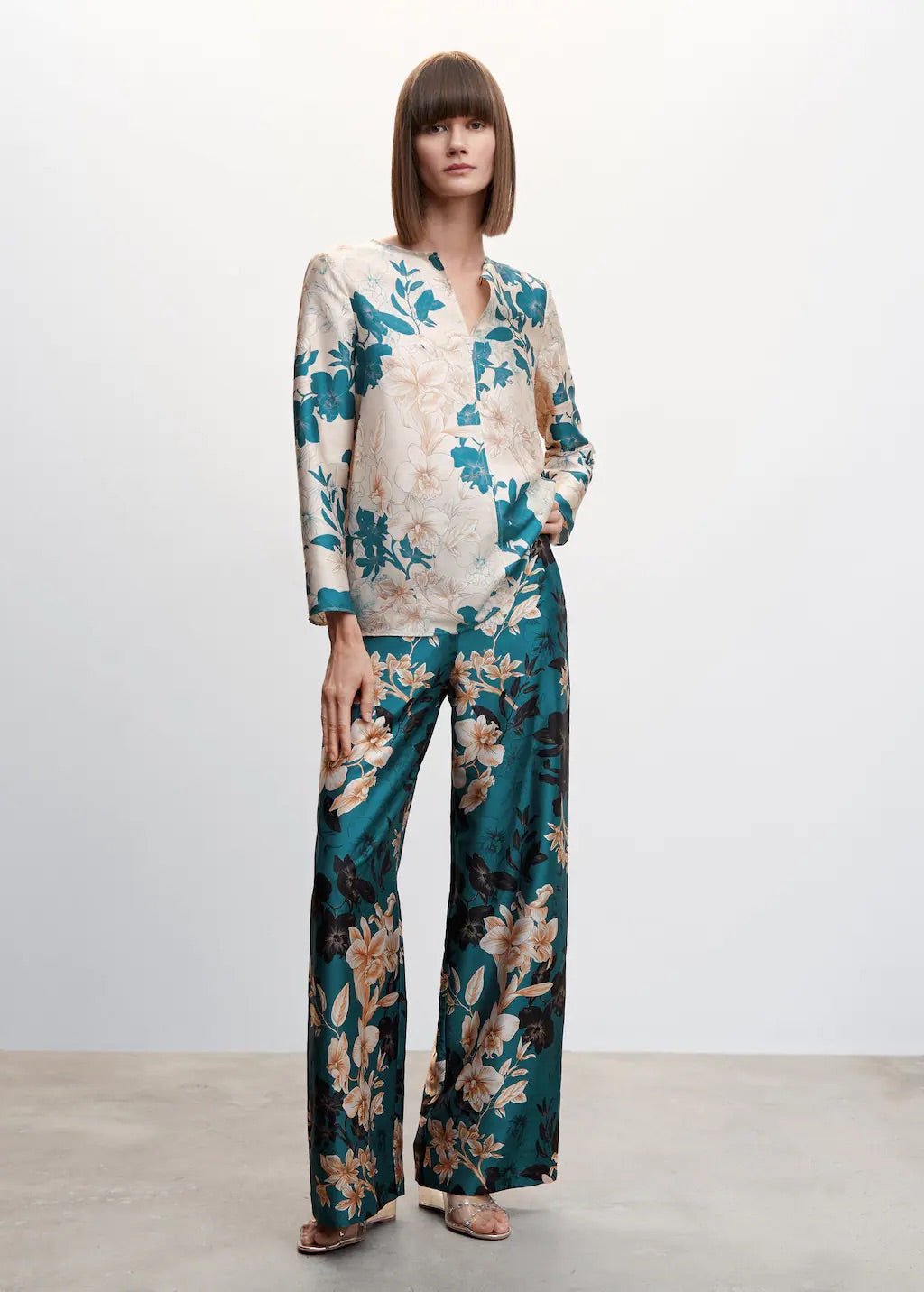 Floral satin blouse - Laurel Morgan