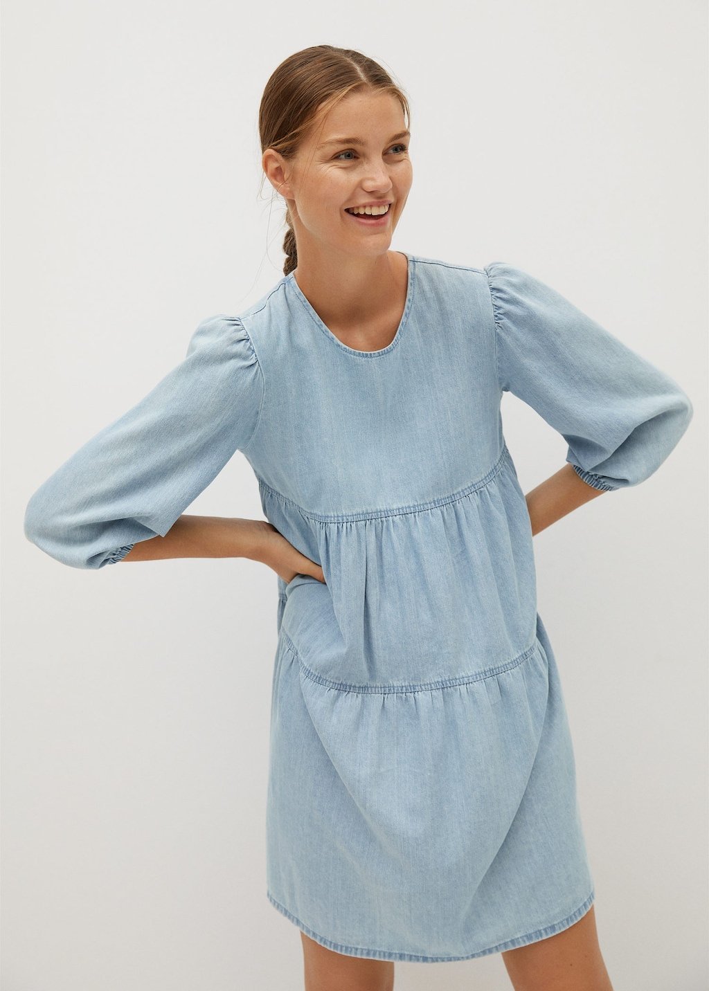 Frilled denim dress - Laurel Morgan