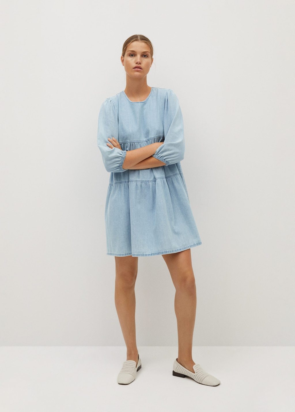 Frilled denim dress - Laurel Morgan