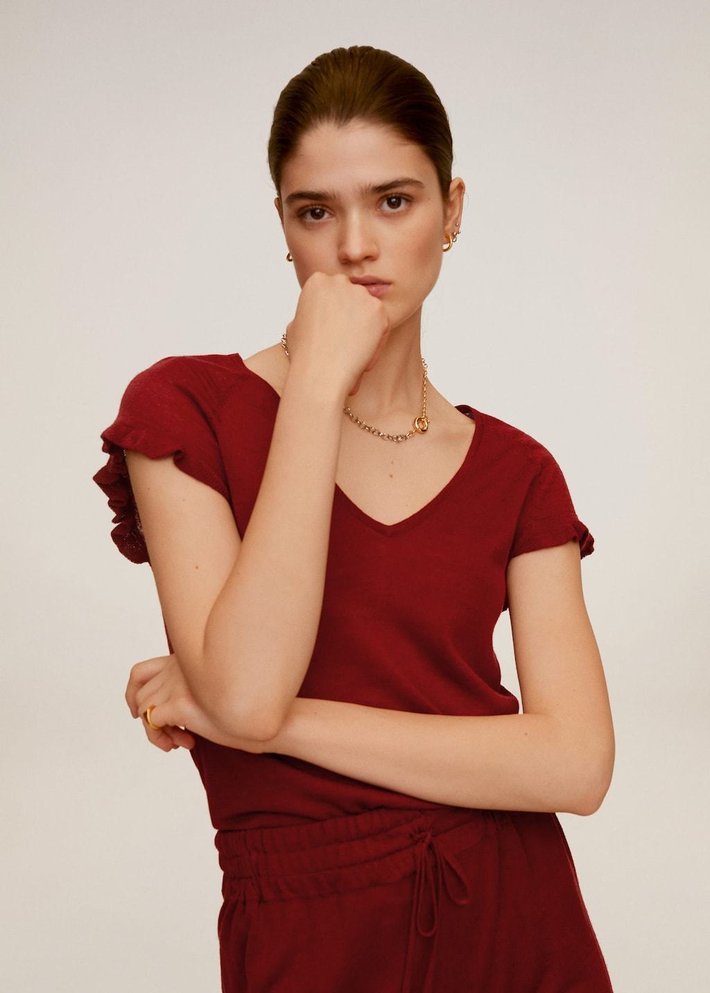 Frills linen t-shirt - Laurel Morgan