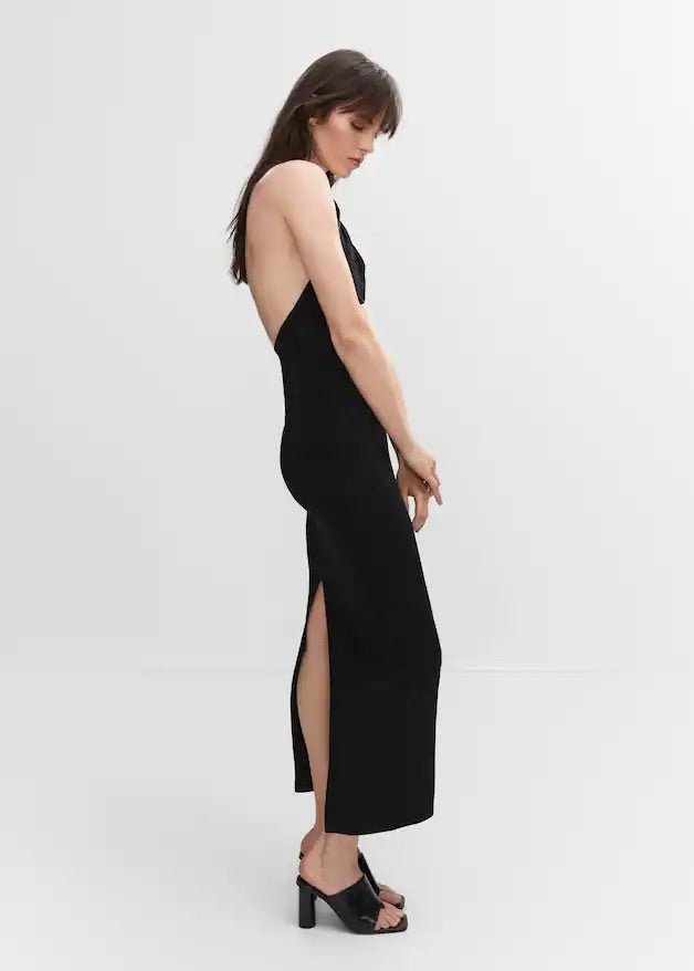 Halter dress with back opening - Laurel Morgan