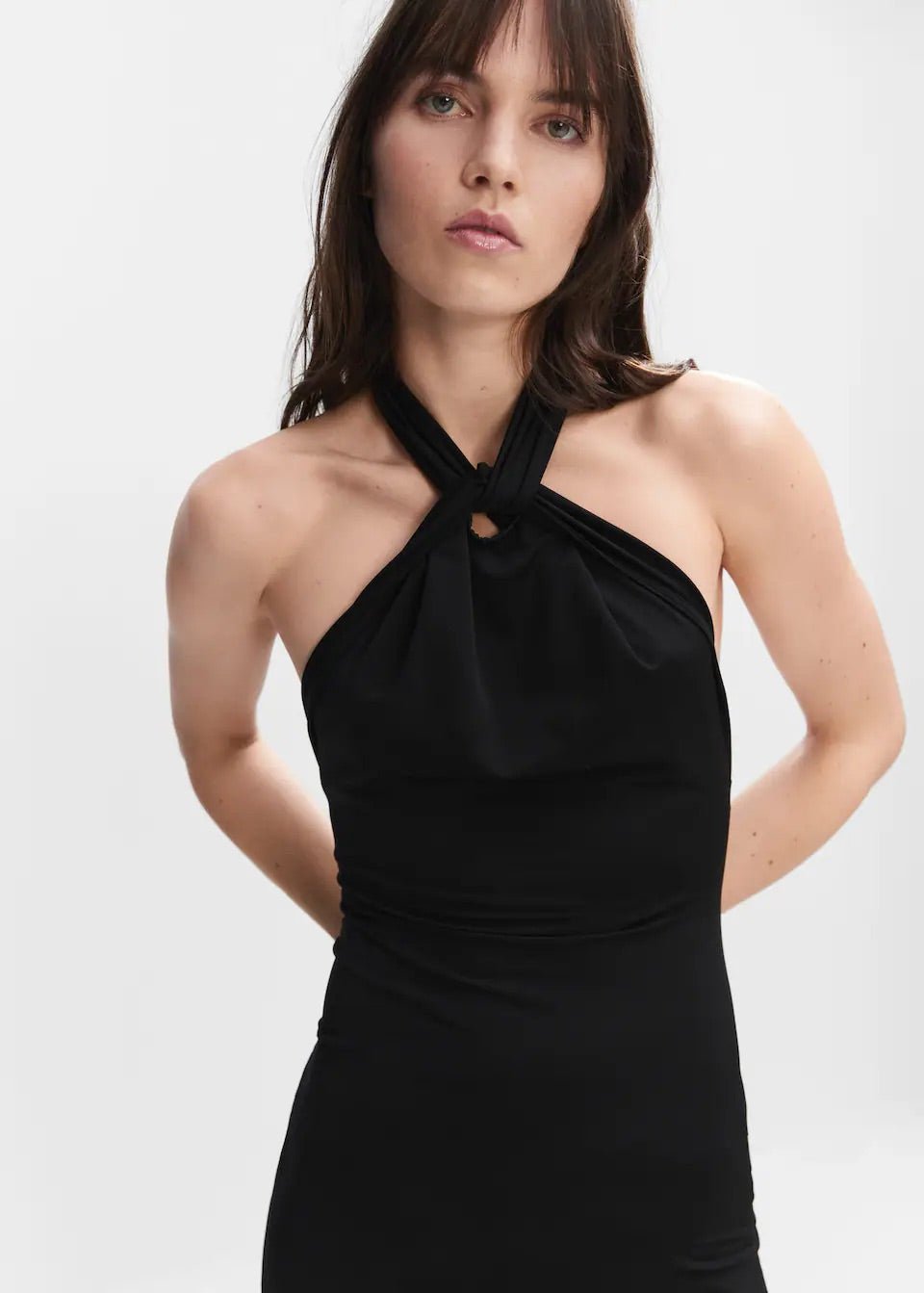 Halter dress with back opening - Laurel Morgan