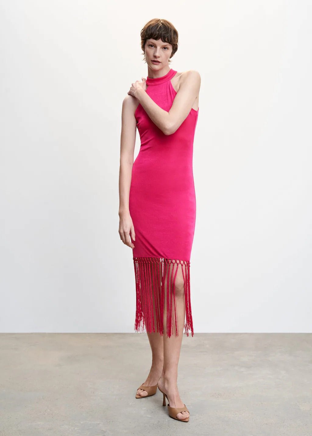 Halter neck fringed dress - Laurel Morgan