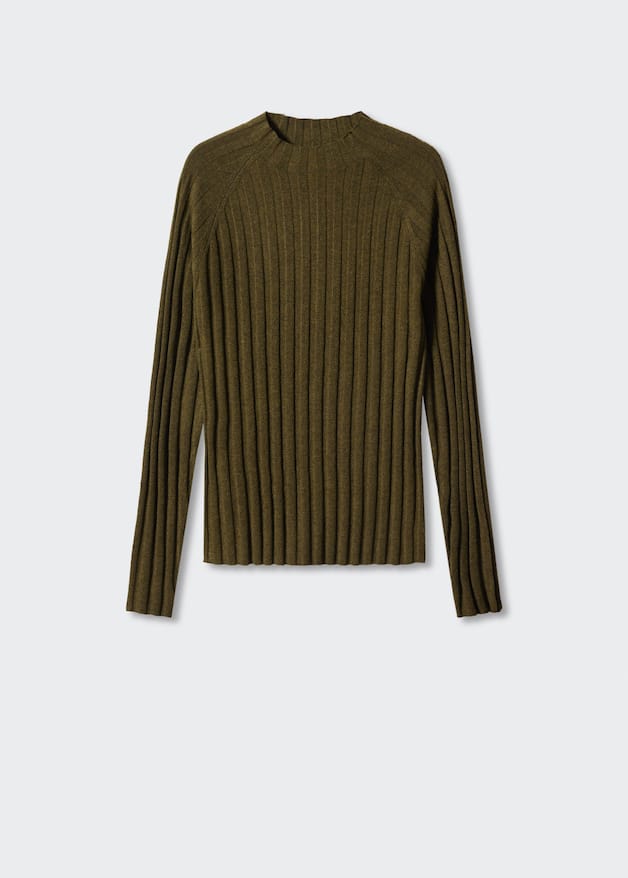 High collar ribbed knit sweater - Laurel Morgan