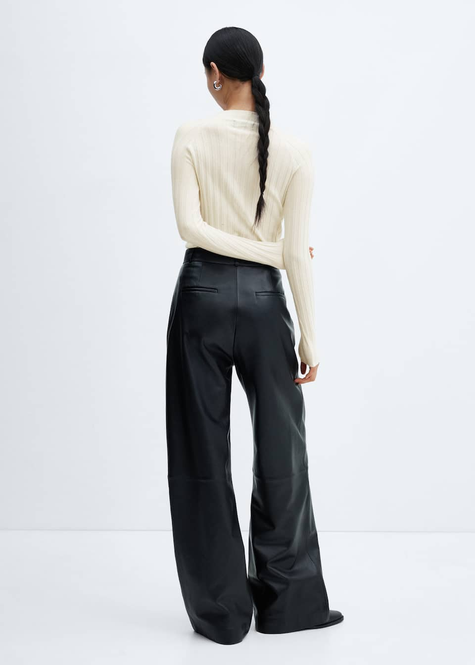 High collar ribbed knit sweater - Laurel Morgan