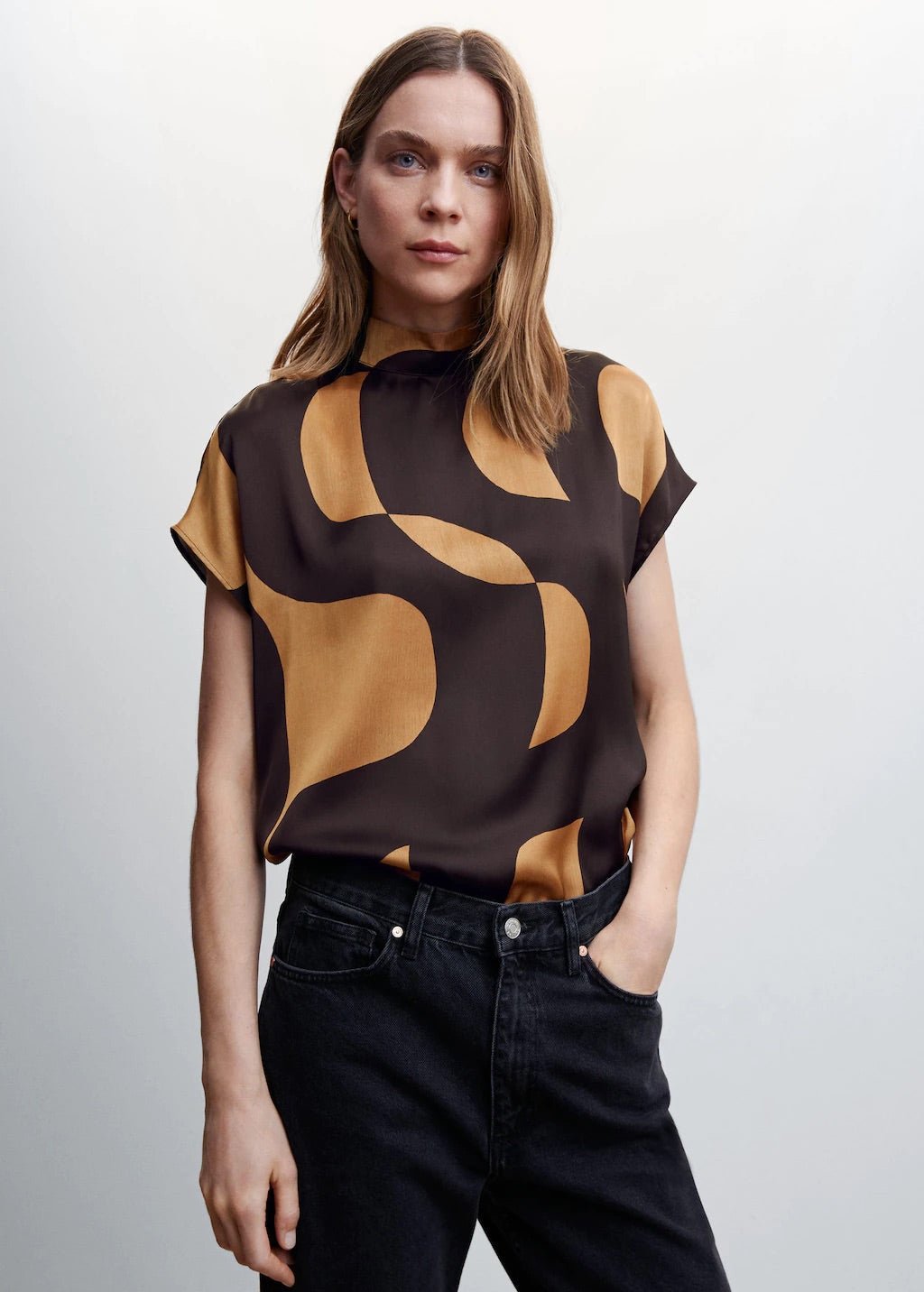 High neck printed blouse - Laurel Morgan