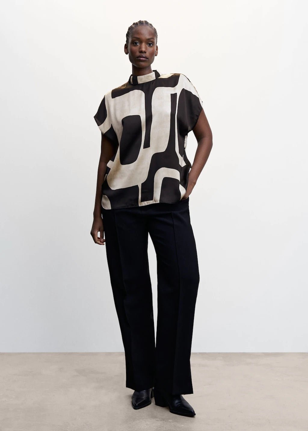 High neck printed blouse - Laurel Morgan