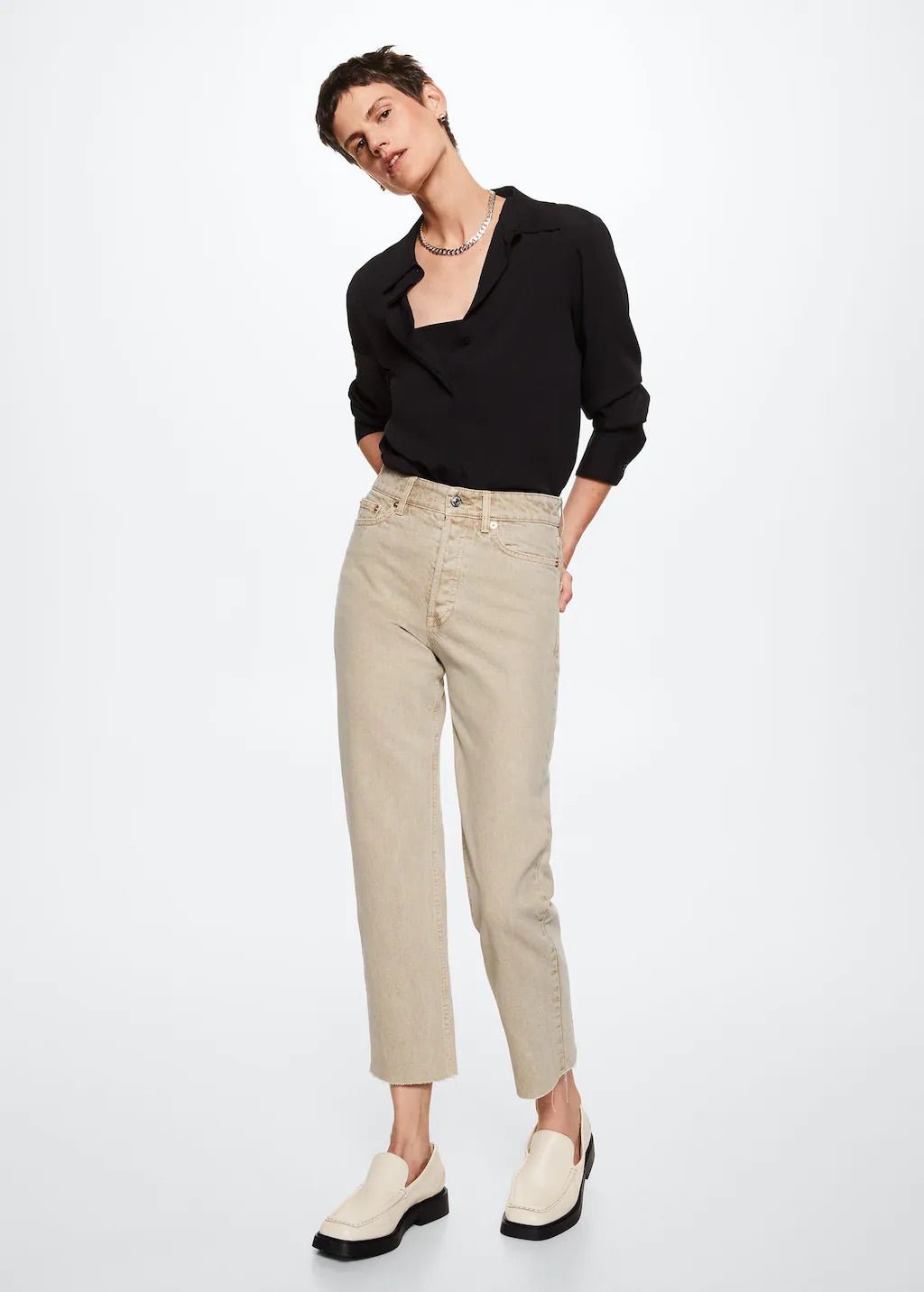 High-waist cropped straight jeans - Laurel Morgan