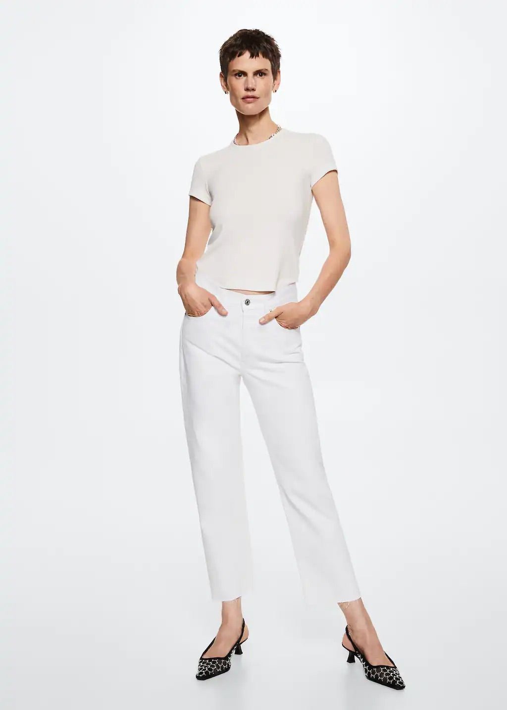 High-waist cropped straight jeans - Laurel Morgan