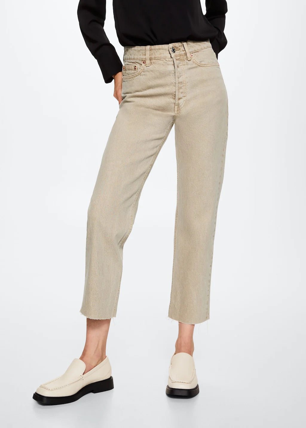 High-waist cropped straight jeans - Laurel Morgan