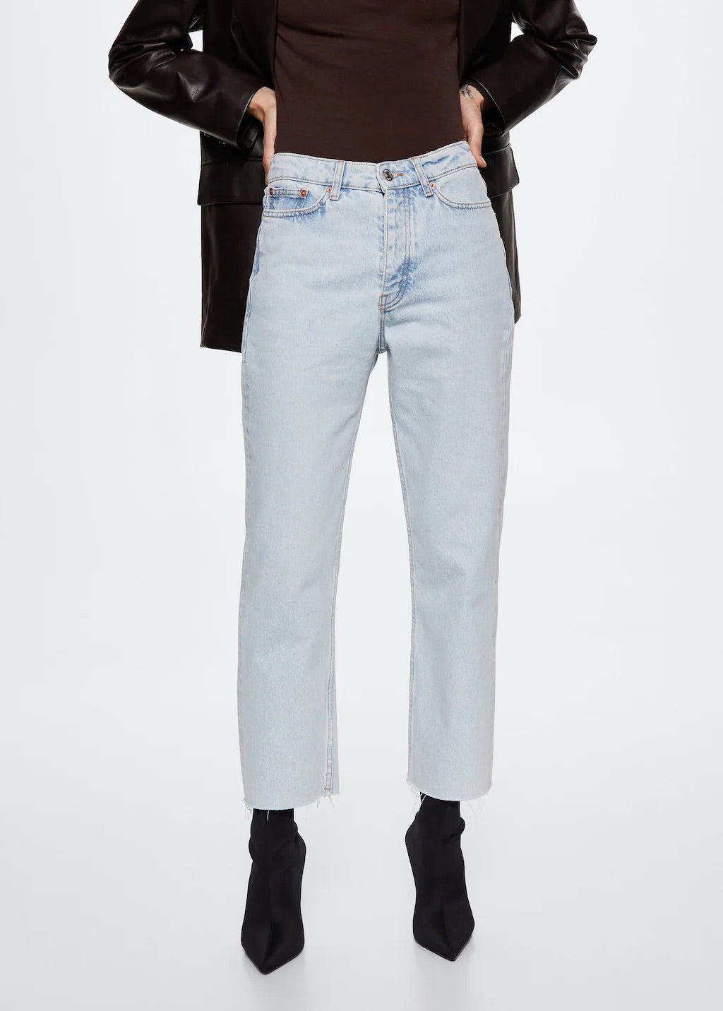 High-waist cropped straight jeans - Laurel Morgan