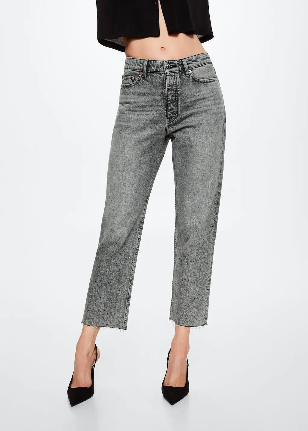 High-waist cropped straight jeans - Laurel Morgan