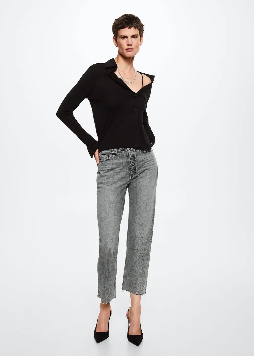 High-waist cropped straight jeans - Laurel Morgan