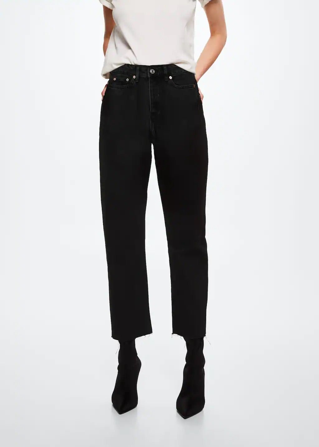 High-waist cropped straight jeans - Laurel Morgan