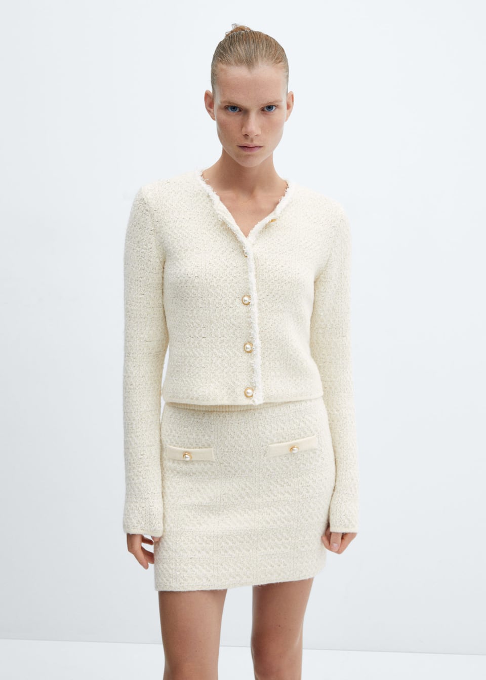 Knitted cardigan with jewel button - Laurel Morgan