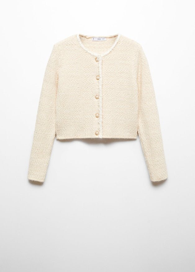 Knitted cardigan with jewel button - Laurel Morgan