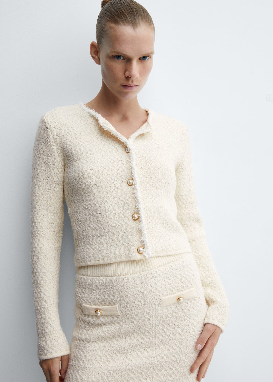 Knitted cardigan with jewel button - Laurel Morgan