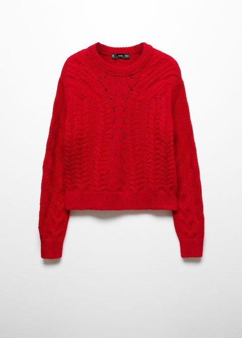 Knitted sweater with openwork details