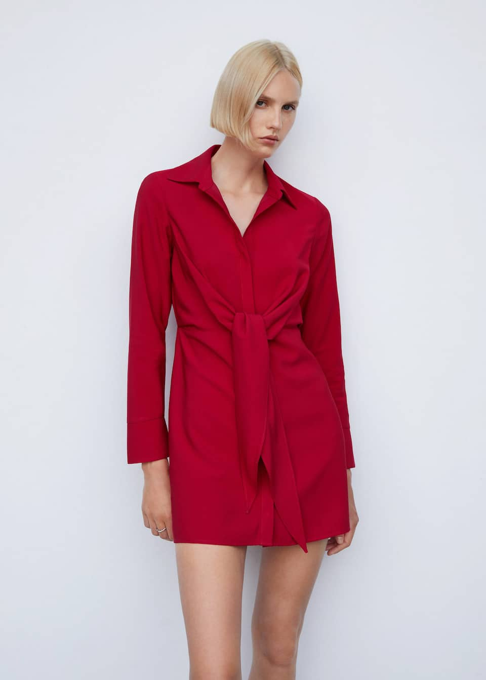 Knot detail shirt dress - Laurel Morgan