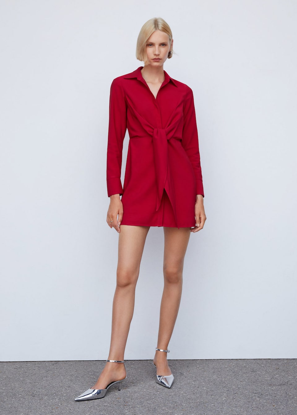 Knot detail shirt dress - Laurel Morgan