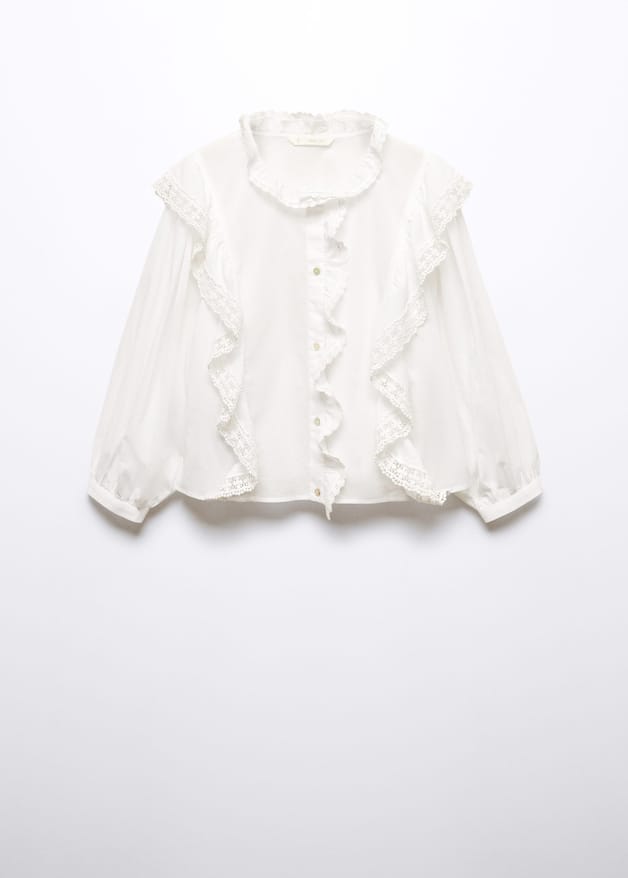 Lace blouse with ruffles - Laurel Morgan