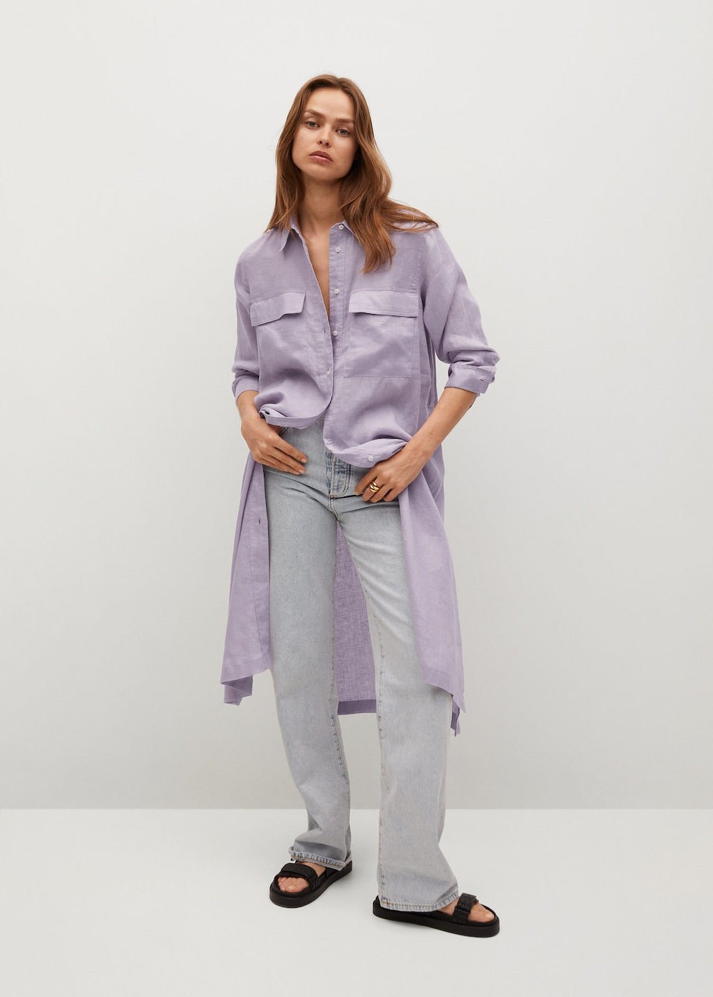 Linen-blend shirt dress - Laurel Morgan