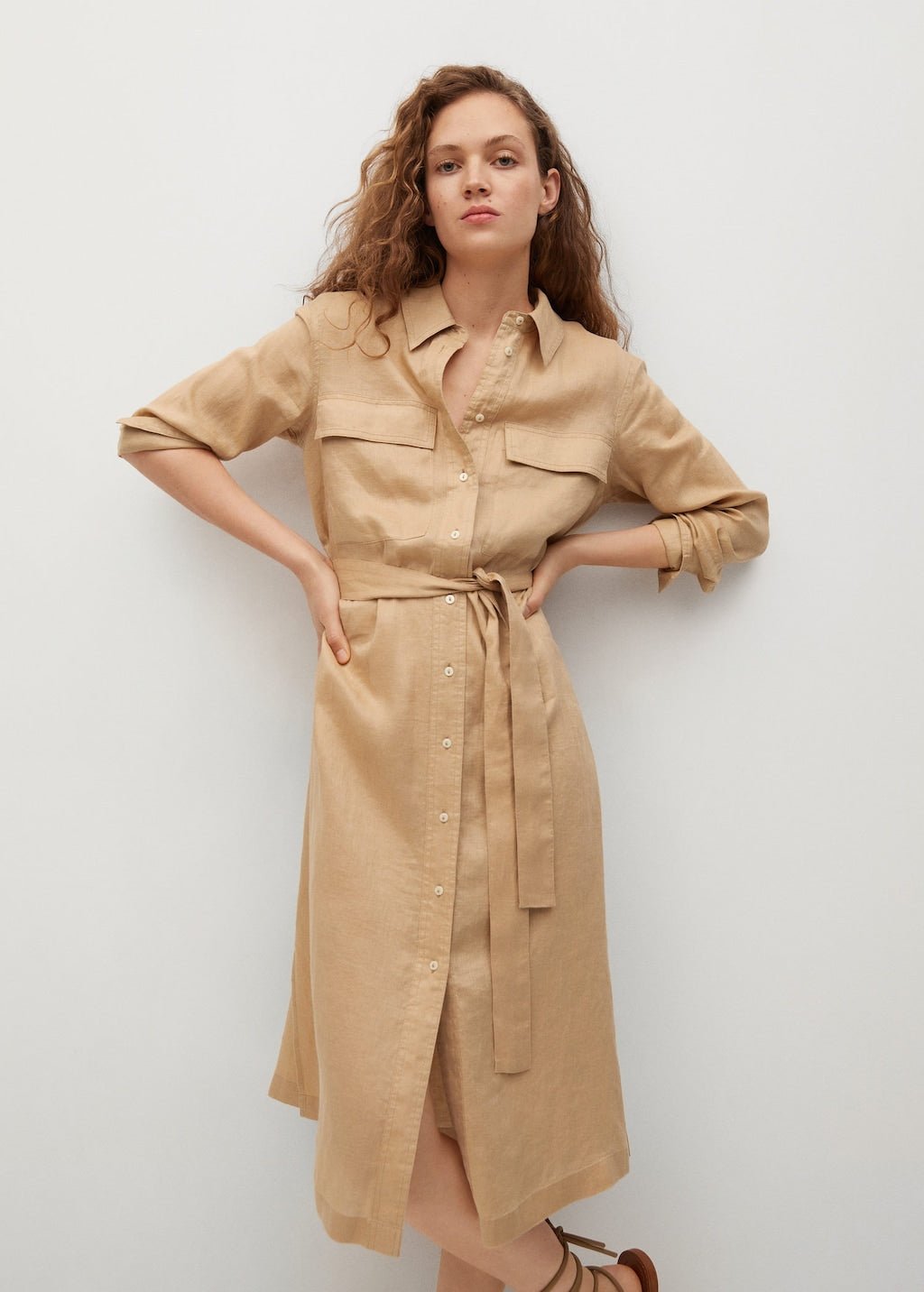 Linen-blend shirt dress - Laurel Morgan