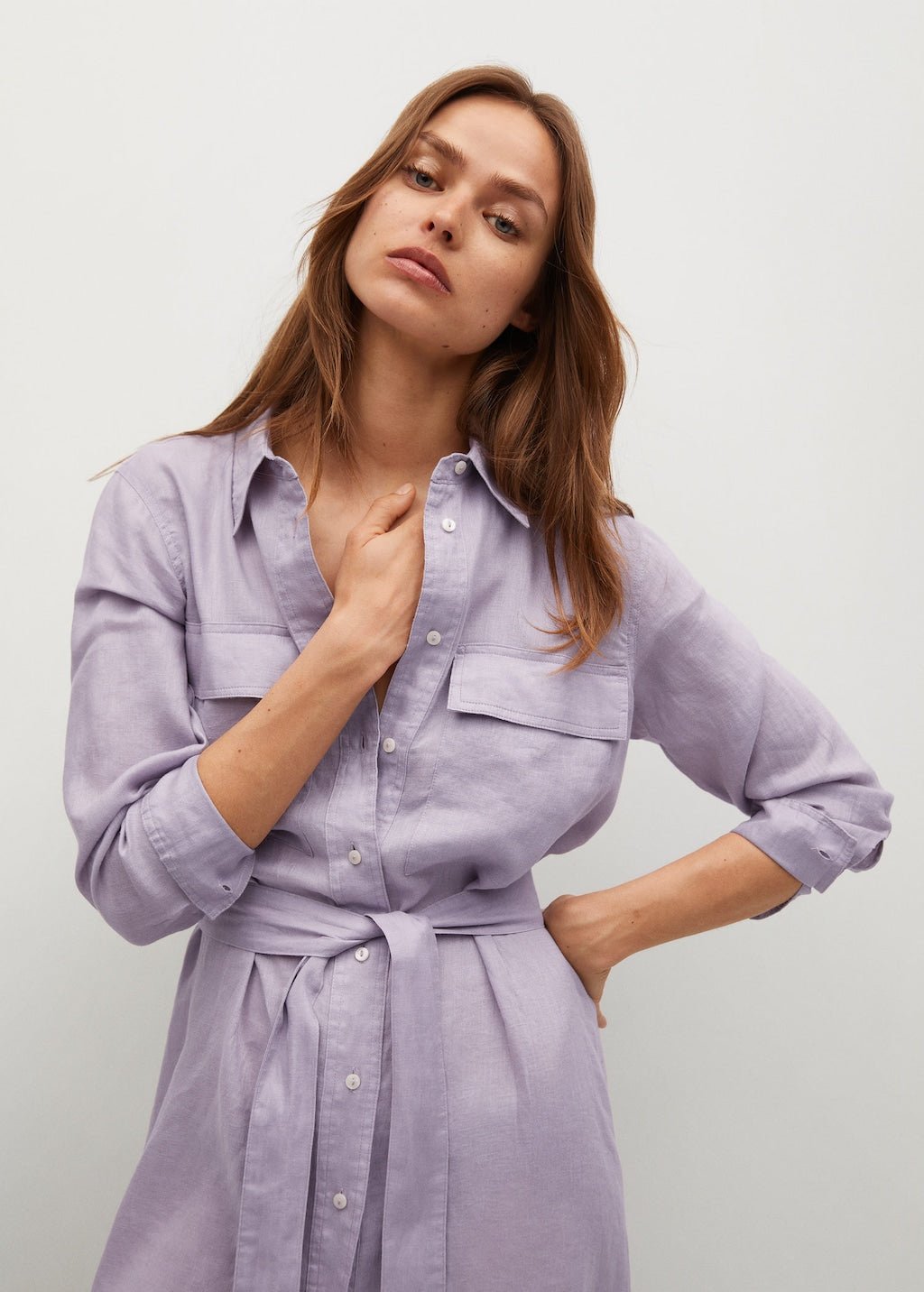 Linen-blend shirt dress - Laurel Morgan