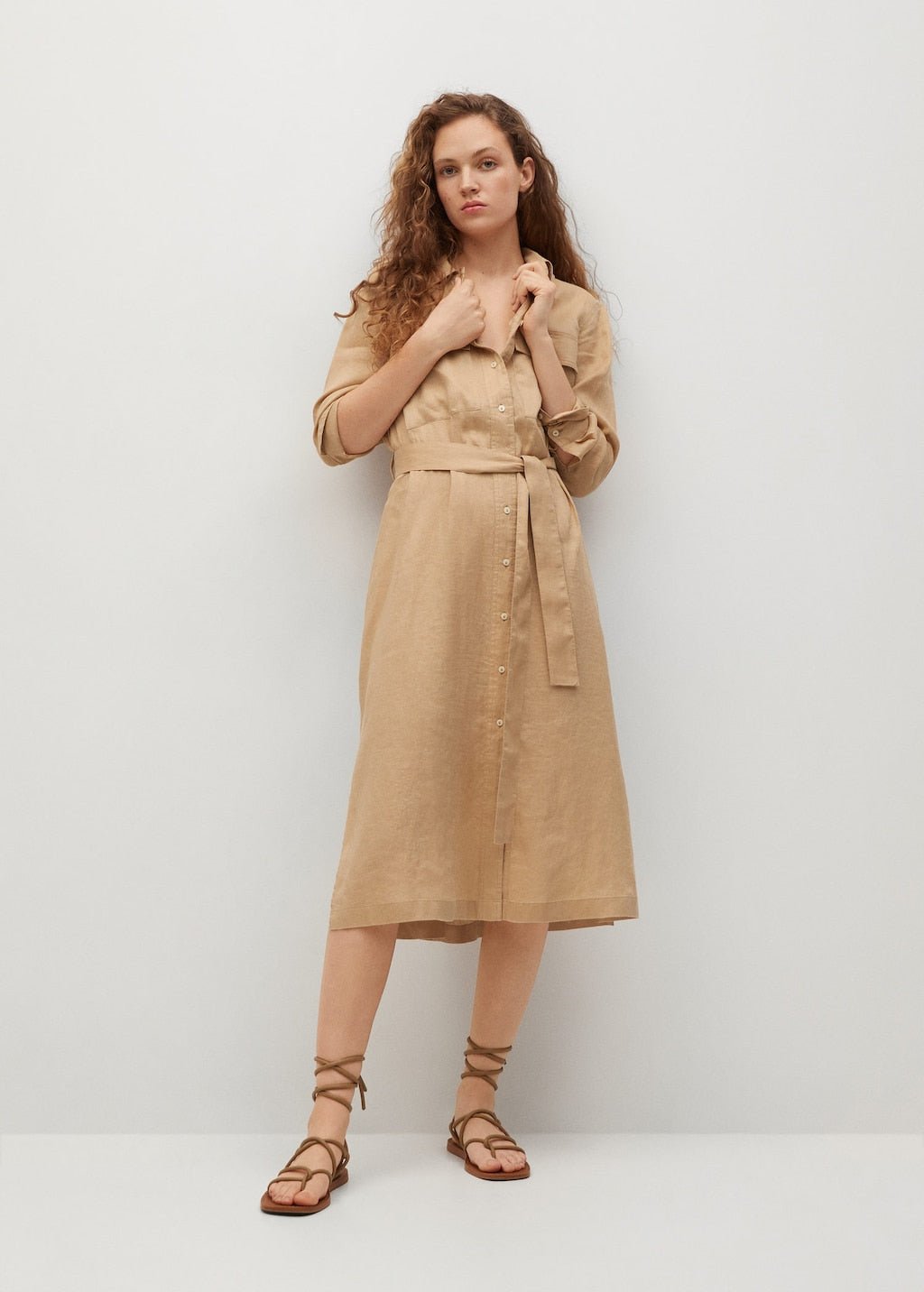 Linen-blend shirt dress - Laurel Morgan