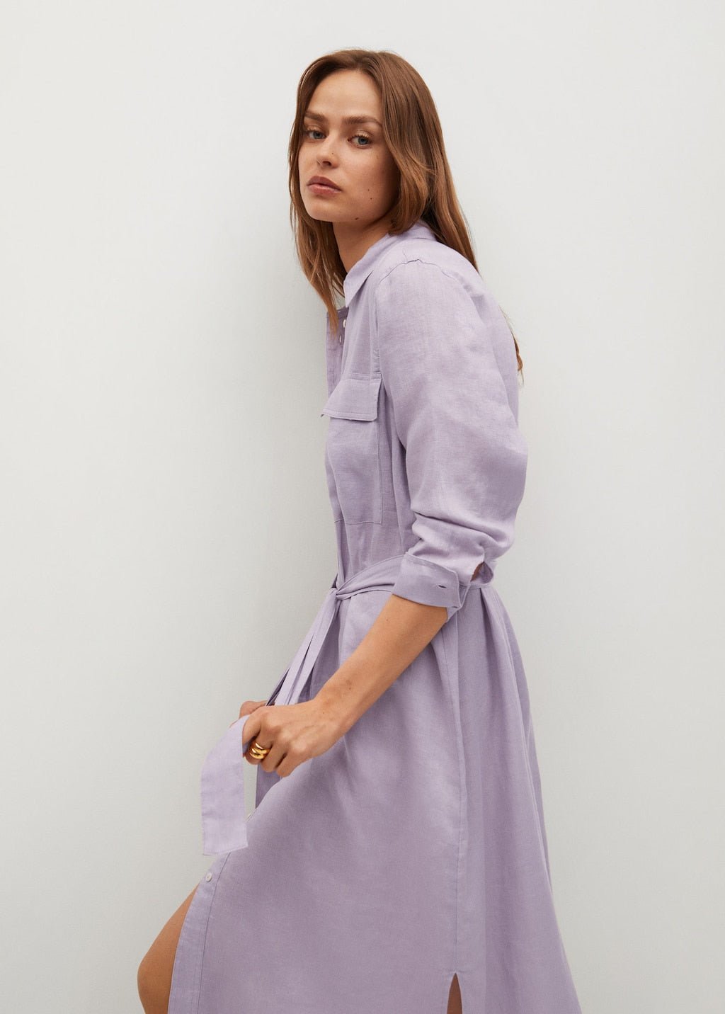 Linen-blend shirt dress - Laurel Morgan