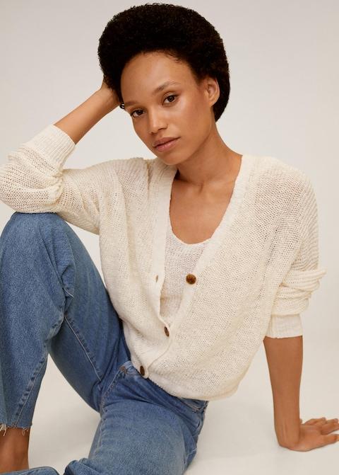 Linen cotton knit cardigan - Laurel Morgan