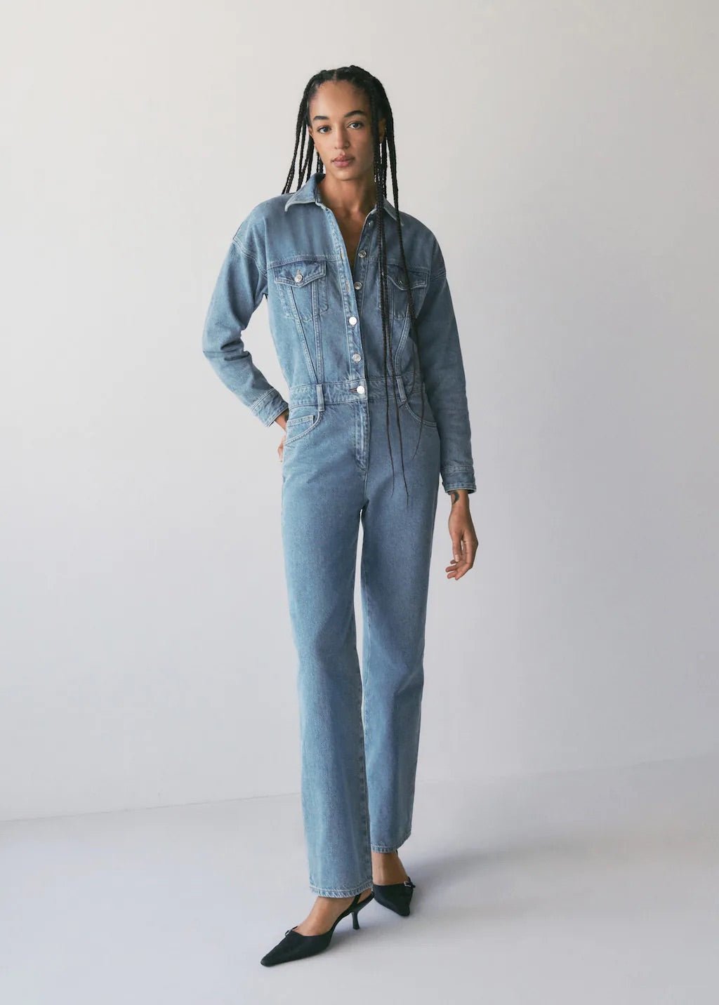 Long denim jumpsuit - Laurel Morgan