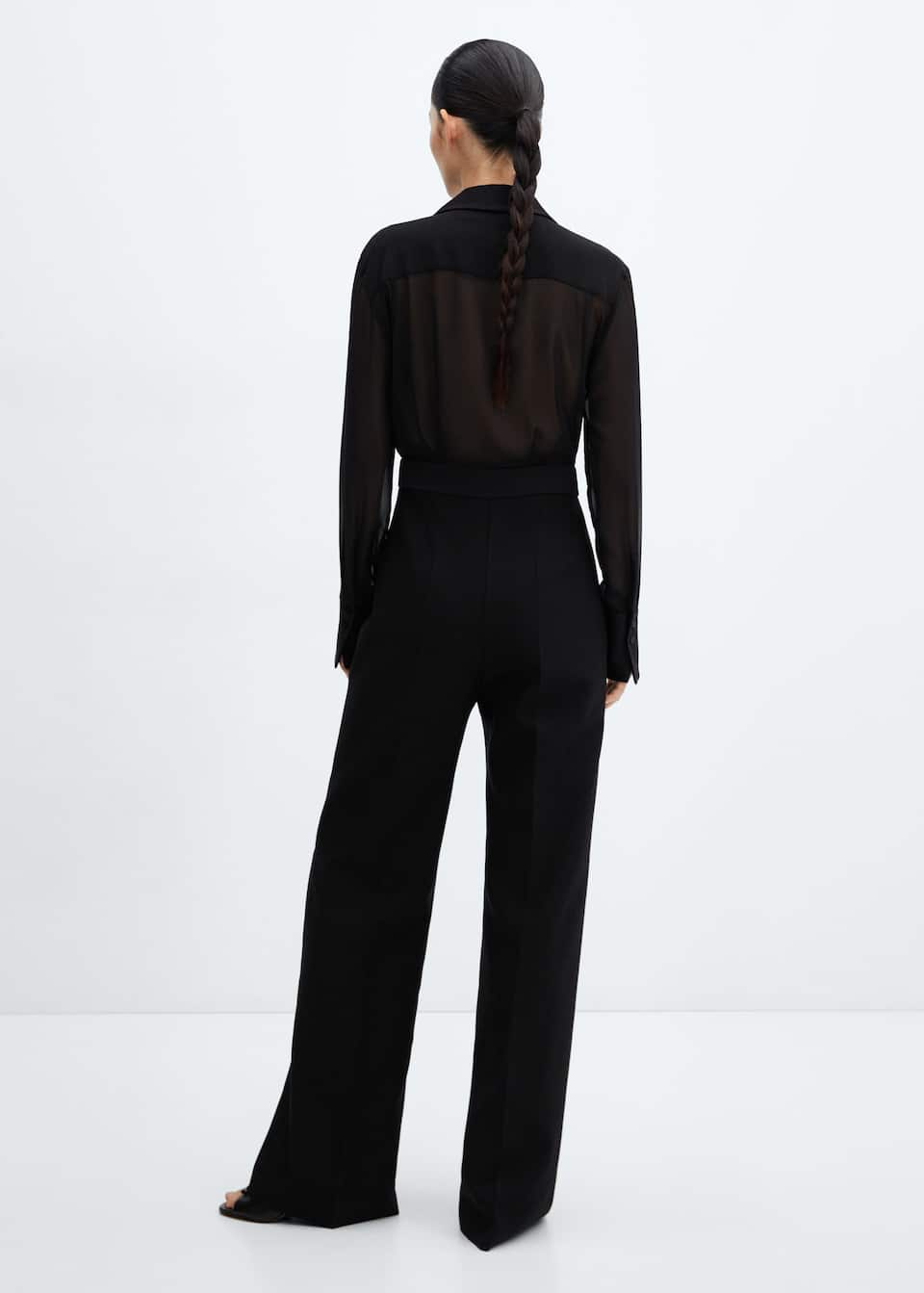 Long jumpsuit with shirt collar - Laurel Morgan