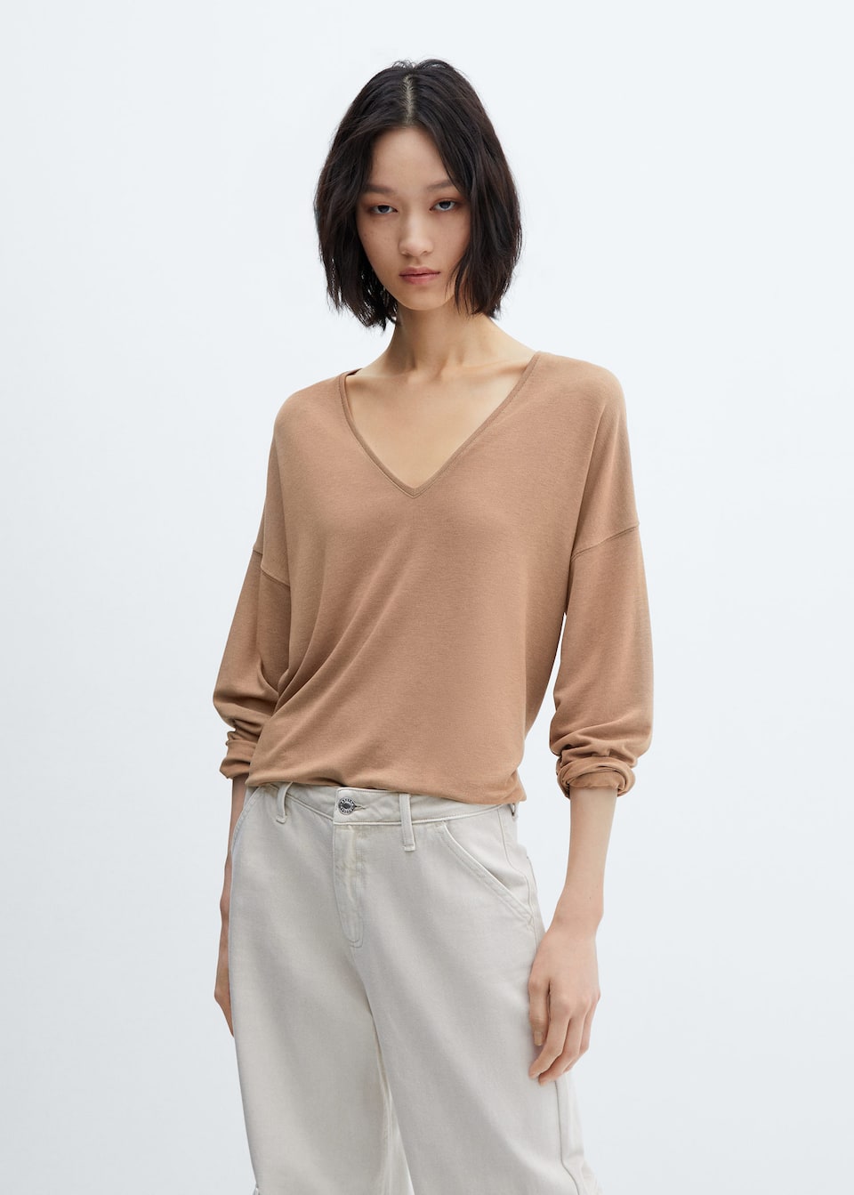 Long-sleeved V-neck T-shirt - Laurel Morgan