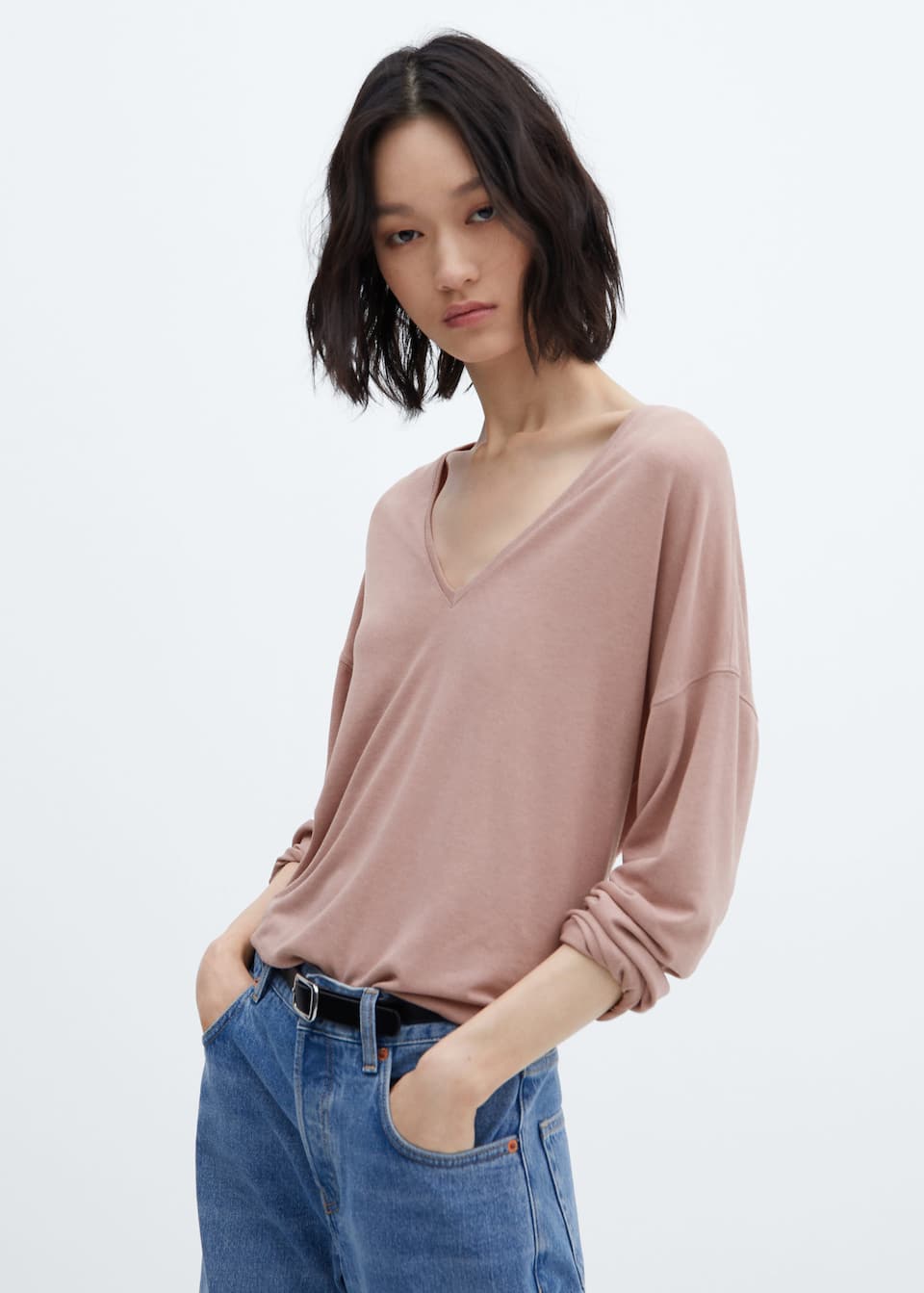 Long-sleeved V-neck T-shirt - Laurel Morgan