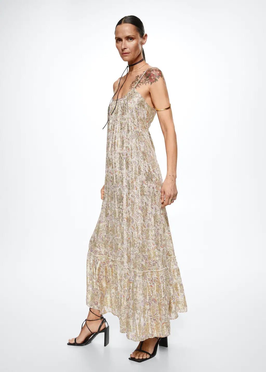 Lurex floral dress - Laurel Morgan