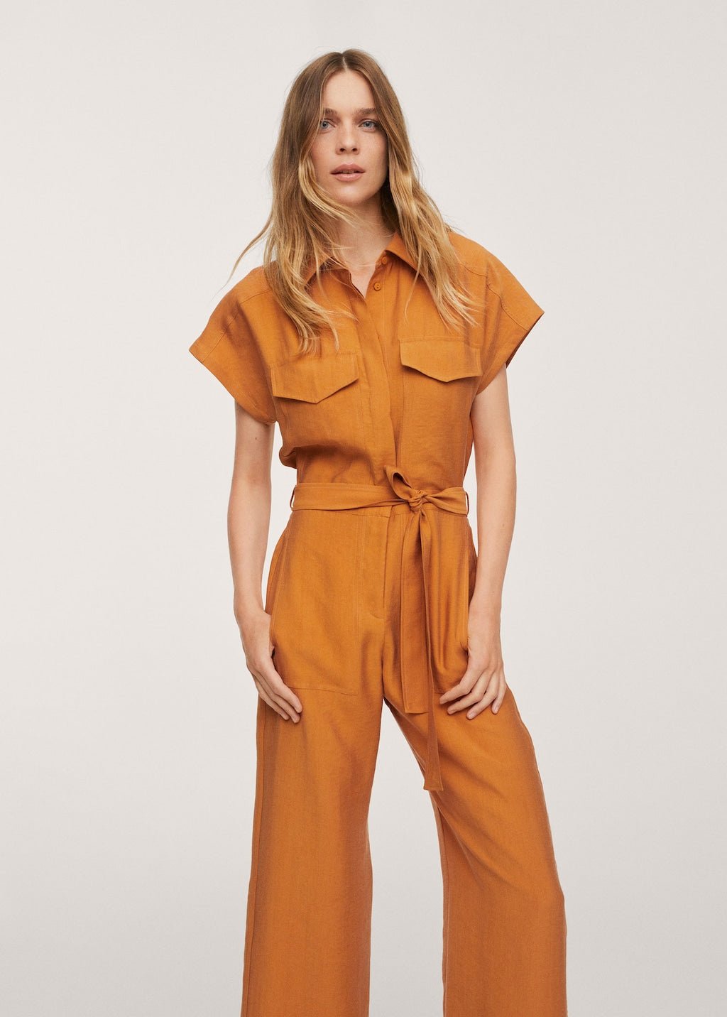 Lyocell jumpsuit with belt - Laurel Morgan