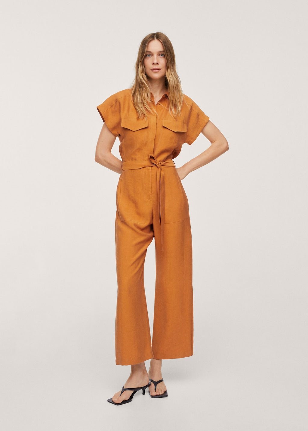 Lyocell jumpsuit with belt - Laurel Morgan