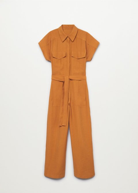 Lyocell jumpsuit with belt - Laurel Morgan